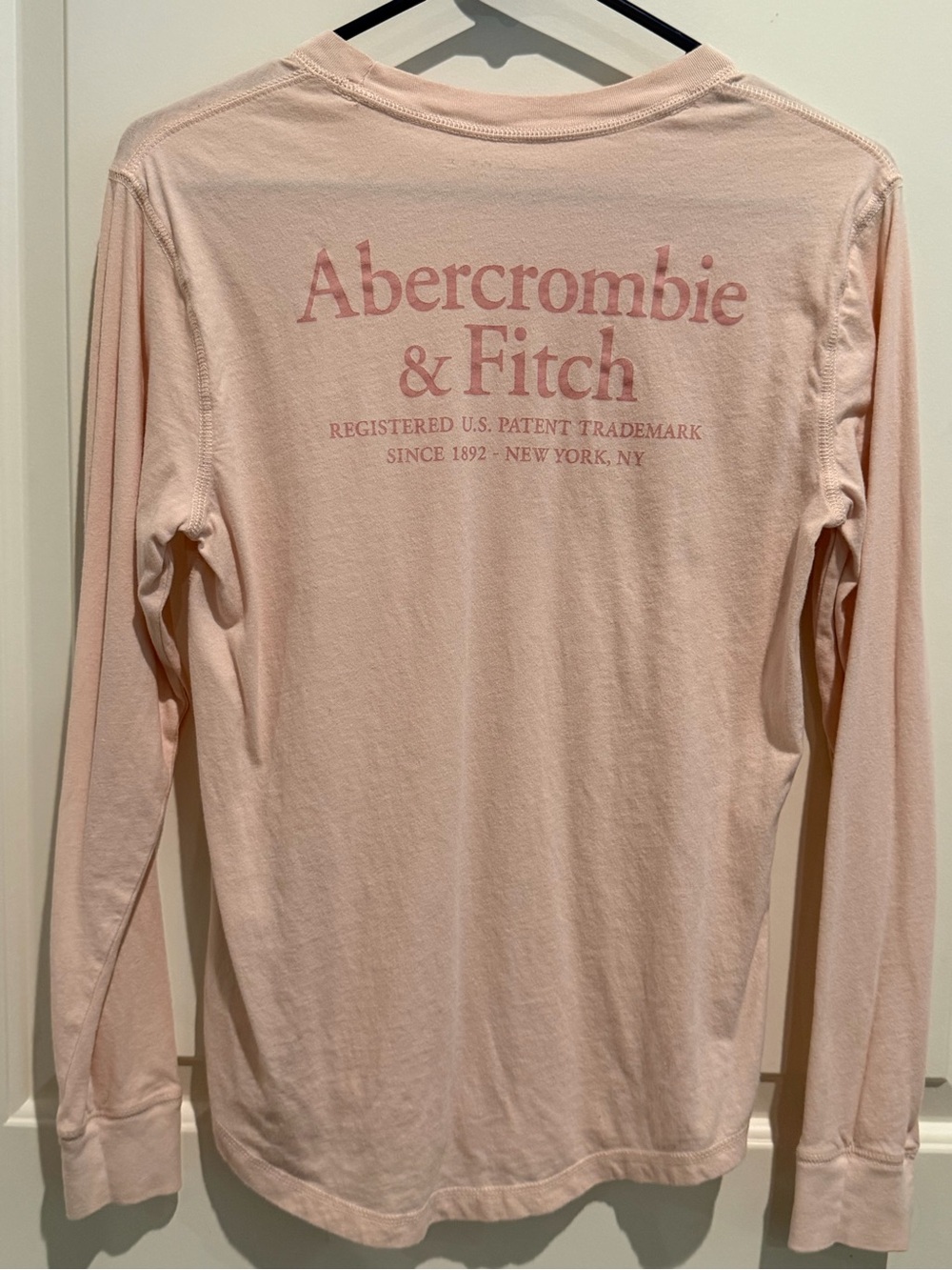 Abercrombie & Fitch Long-Sleeve Logo Tee - Pale Pink - Picture 4 of 6